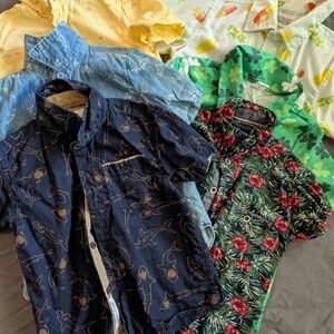 Kids Patterned Short Sleeve Shirts - Multicolor